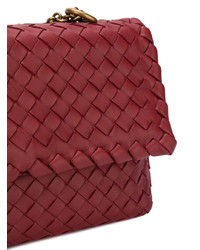 Sac bandoulière en cuir bordeaux Bottega Veneta