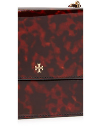 Sac bandoulière en cuir bordeaux Tory Burch