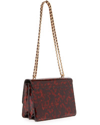 Sac bandoulière en cuir bordeaux Tory Burch