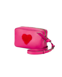 Sac bandoulière en cuir fuchsia Anya Hindmarch