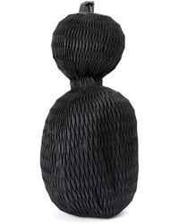 Sac bandoulière en cuir géométrique noir Issey Miyake