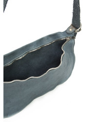 Sac bandoulière en cuir gris foncé Guidi