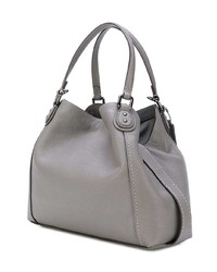 Sac bandoulière en cuir gris Coach