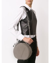 Sac bandoulière en cuir gris Valas