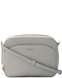 Sac bandoulière en cuir gris Furla