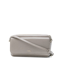 Sac bandoulière en cuir gris Furla