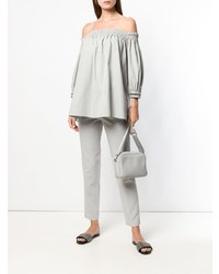 Sac bandoulière en cuir gris Fabiana Filippi