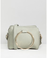 Sac bandoulière en cuir gris Yoki Fashion