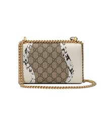 Sac bandoulière en cuir imprimé blanc Gucci