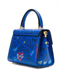 Sac bandoulière en cuir imprimé bleu Dolce & Gabbana