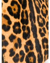 Sac bandoulière en cuir imprimé léopard marron Elena Ghisellini