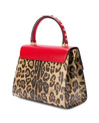 Sac bandoulière en cuir imprimé léopard multicolore Dolce & Gabbana