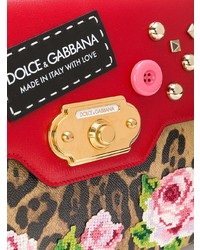 Sac bandoulière en cuir imprimé léopard multicolore Dolce & Gabbana