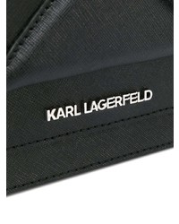 Sac bandoulière en cuir imprimé noir et blanc Karl Lagerfeld