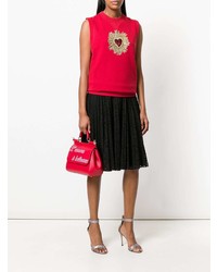 Sac bandoulière en cuir imprimé rouge Dolce & Gabbana