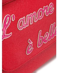 Sac bandoulière en cuir imprimé rouge Dolce & Gabbana