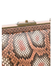 Sac bandoulière en cuir imprimé serpent marron clair Bottega Veneta