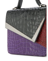 Sac bandoulière en cuir imprimé serpent multicolore Rula Galayini