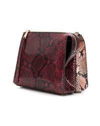 Sac bandoulière en cuir imprimé serpent rose Rochas