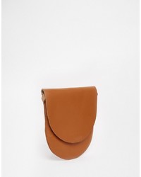 Sac bandoulière en cuir marron clair Asos