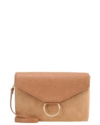 Sac bandoulière en cuir marron clair Cortefiel