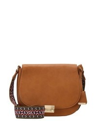 Sac bandoulière en cuir marron clair Glamorous