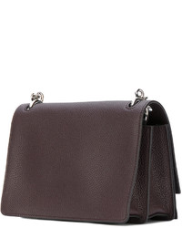 Sac bandoulière en cuir marron foncé Jil Sander