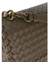 Sac bandoulière en cuir marron Bottega Veneta