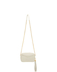 Sac bandoulière en cuir matelassé blanc Saint Laurent