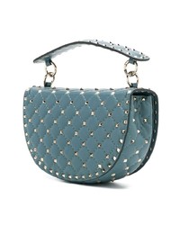 Sac bandoulière en cuir matelassé bleu clair Valentino