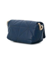 Sac bandoulière en cuir matelassé bleu marine Sonia Rykiel