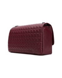 Sac bandoulière en cuir matelassé bordeaux Marc Ellis