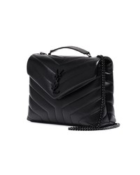 Sac bandoulière en cuir matelassé noir Saint Laurent