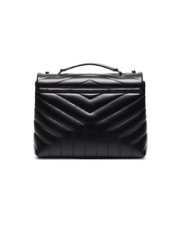 Sac bandoulière en cuir matelassé noir Saint Laurent