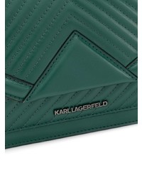 Sac bandoulière en cuir matelassé vert foncé Karl Lagerfeld