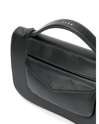 Sac bandoulière en cuir noir Stée