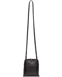 Sac bandoulière en cuir noir Kara