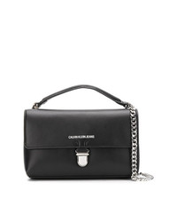 Sac bandoulière en cuir noir Calvin Klein Jeans