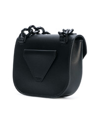 Sac bandoulière en cuir noir Giaquinto