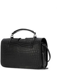 Sac bandoulière en cuir noir Saint Laurent