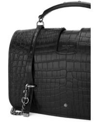 Sac bandoulière en cuir noir Saint Laurent