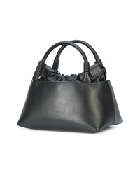 Sac bandoulière en cuir noir Carolina Santo Domingo