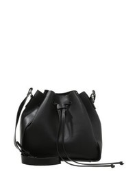 Sac bandoulière en cuir noir Even&Odd