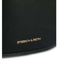 Sac bandoulière en cuir noir Stiebich & Rieth