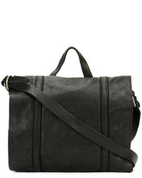 Sac bandoulière en cuir noir Guidi