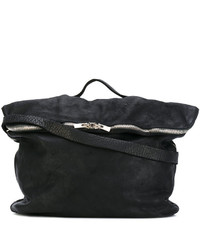 Sac bandoulière en cuir noir Guidi