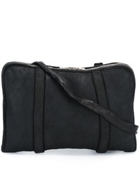 Sac bandoulière en cuir noir Guidi