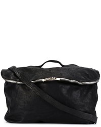 Sac bandoulière en cuir noir Guidi