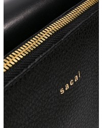 Sac bandoulière en cuir noir Sacai