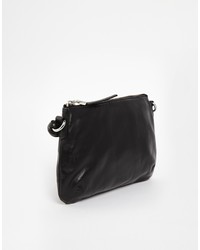 Sac bandoulière en cuir noir Faith